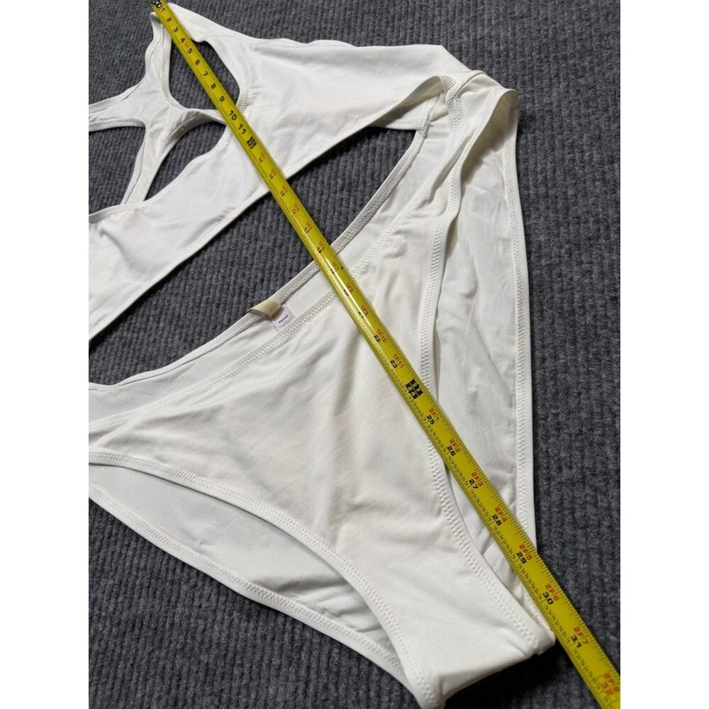 Skims Swims Women Size 4X Cut Out Monokini One Piece Swimsuit White SW-MKN-0012